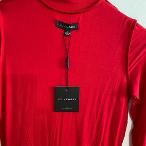 Long sleeve red midi  tight dress. Size small